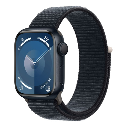 Apple Watch Series 9, 41 мм корпус из алюминия цвета «Midnight», ремешок Sport Loop цвета «Midnight»