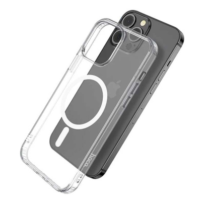 Чехол hoco. Magnetic Smartphone CASE для Apple iPhone 13 Pro Прозрачный