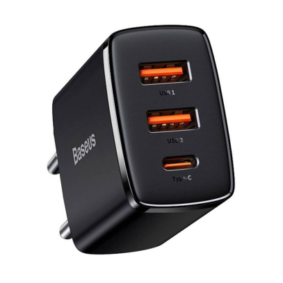 Зарядное устройство Baseus Compact max 2 USB-A + USB Type-C 30 Вт CCXJ-E01 (CCCP30UE-A), черный