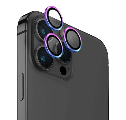 Стекло для iPhone 15 Pro UNIQ OPTIX Camera Lens protector Aluminium (IP6.1P(2023)-ALENSIRD) Iridescent