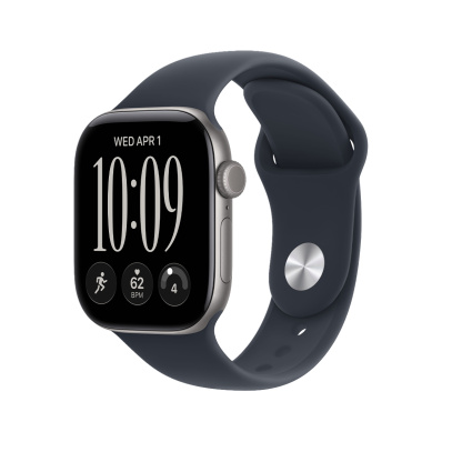 Apple Watch Series 12, 42 мм корпус из алюминия цвета «Space Gray», ремешок Sport Band размера M/L цвета «Navy Blue»