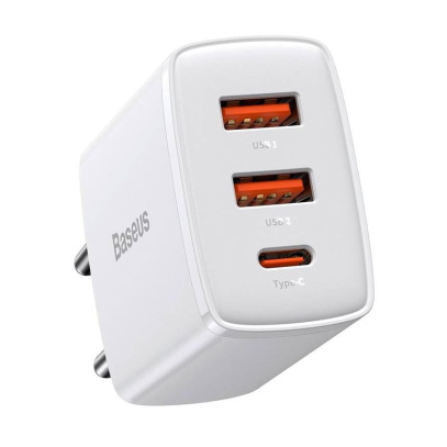 Зарядное устройство Baseus Compact Quick Charger 2 USB-A + USB Type-C 30 Вт EU (CCXJ-E02), белый