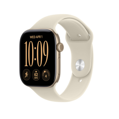 Apple Watch Series 12, 42 мм корпус из алюминия цвета «Light Gold», ремешок Sport Band размера S/M цвета «Sand»