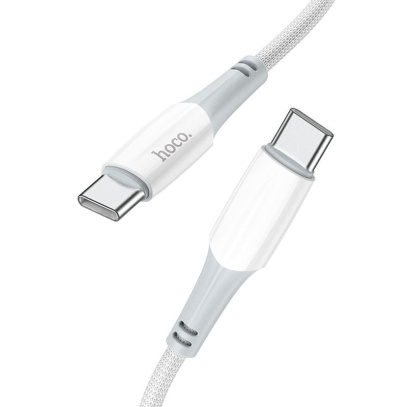 Кабель hoco. Fast charging data cable разъем Type-C – Type-C, 1 м (X70) Белый