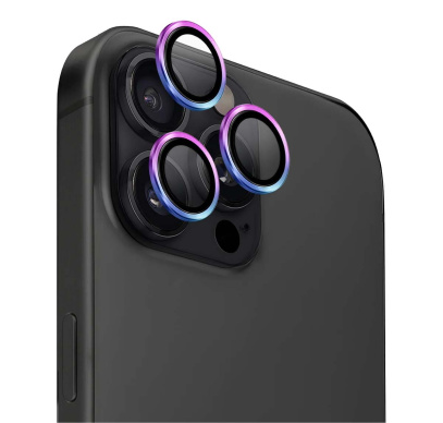 Защитное стекло для камеры iPhone 16 Pro/16 Pro Max UNIQ OPTIX Camera Lens AluGuard (IP6.3P-6.9P(2024)-ALENSIRD), Iridescent