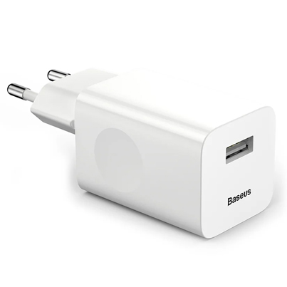 Зарядное устройство Baseus 2 USB-A Quick Charge 3.0A, белый