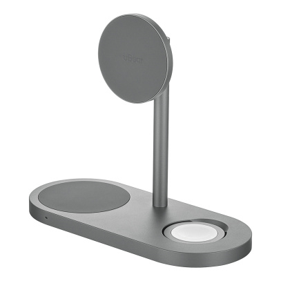 Беспроводное зарядное устройство uBear Stage Ultra 3в1 Qi2 Серый