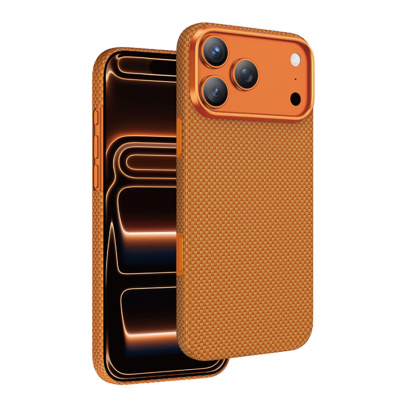 Чехол для iPhone 17 Pro с MagSafe KEEPHONE Kevlar Norra Шахматное плетение оранжевый