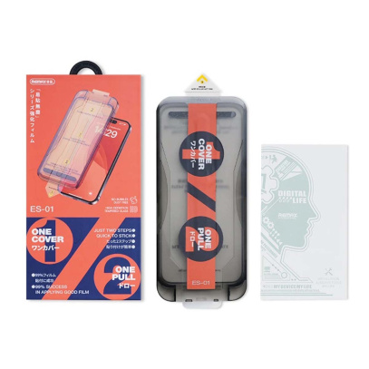 Стекло для iPhone 16 Pro Max REMAX с аппликатором (ES-01) Чёрный