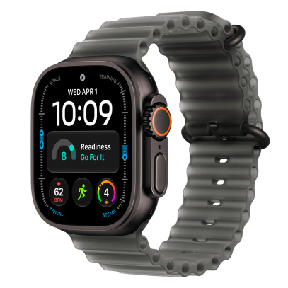 Apple Watch Ultra 4, 49 мм корпус из титана цвета «Black», ремешок Ocean Band цвета «Translucent Black»