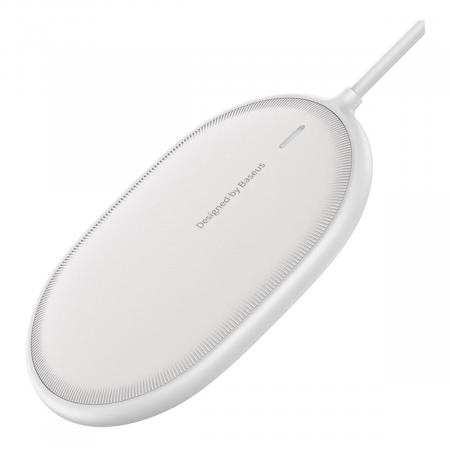 Беспроводное зарядное устройство 15w Baseus Light Magnetic Wireless Charger, Type-C кабель 1,5 м (WXQJ-02) White, белый