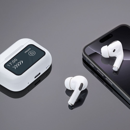 Беспроводные наушники с микрофоном Deppa Air Pro 3 ANC, TWS, BT 5.3, 350 мАч, ANC, LCD (44213) Белый