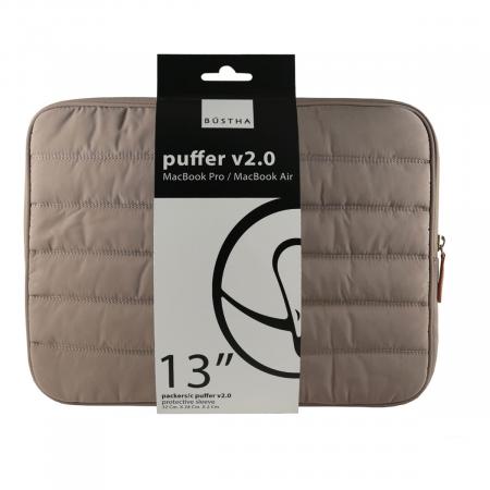 Чехол для Macbook Air/Pro 13 (18/20) Bustha Puffer Sleeve Nylo/Leather (BST755248) Stone