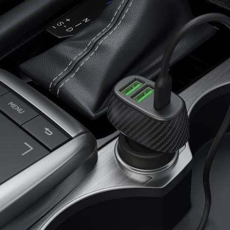 Автомобильное зарядное устройство Deppa 2 USB QC 3.0, USB-C PD, 42 Вт (11296) Черный