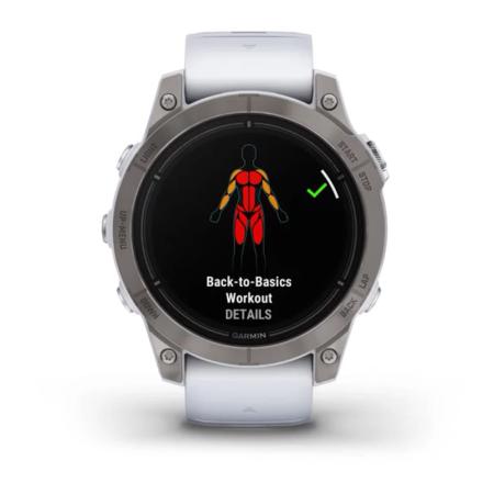 Часы Garmin EPIX PRO GEN 2 47 мм Sapphire Titanium whitestone, белый