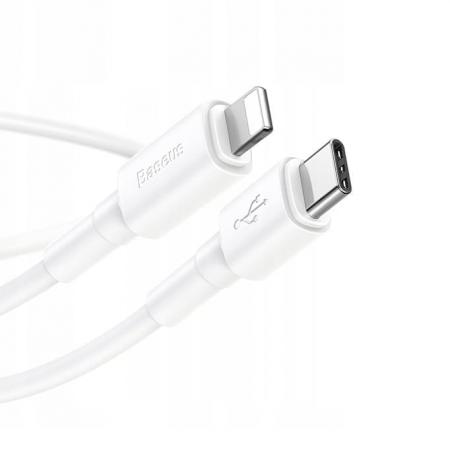USB Type-C кабель Baseus Quick Charge 18W разъем Lightning (CATLSW-02) Белый