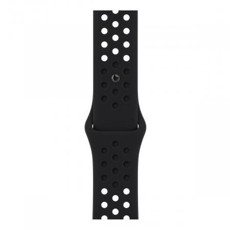 Apple Watch Nike SE (2022), 44 мм корпус из алюминия цвета «Starlight», ремешок Nike Sport Band размера S/M цвета «Black/Black» Apple Watch Nike SE (2022), 44 мм корпус из алюминия цвета «Starlight», ремешок Nike Sport Band размера S/M цвета «Black/Black»