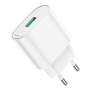 Зарядное устройство USB-A hoco. QC3.0 FAST 3A, 18 Вт (C109A), белый