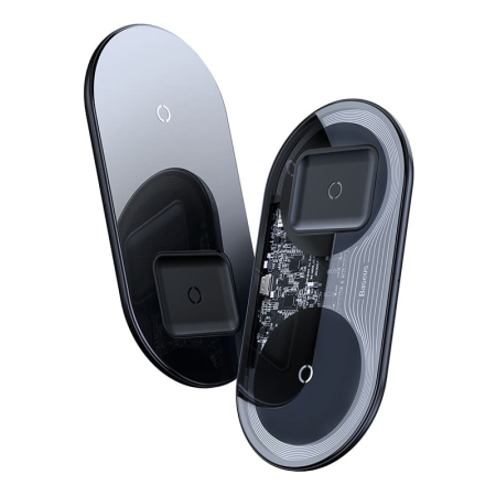Беспроводное зарядное устройство Baseus 2в1 Simple Wireless Charger (BS-W508 WXJK-CA02) Black, черный
