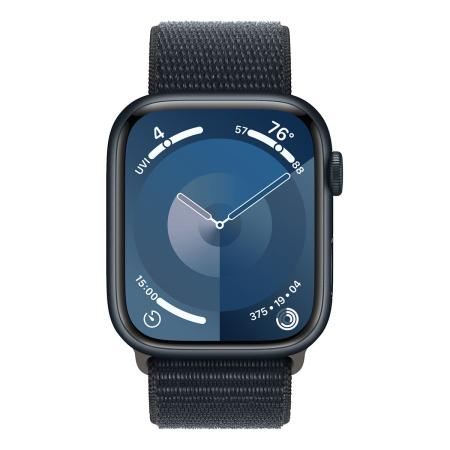 Apple Watch Series 9, 45 мм корпус из алюминия цвета «Midnight», ремешок Sport Loop цвета «Midnight»
