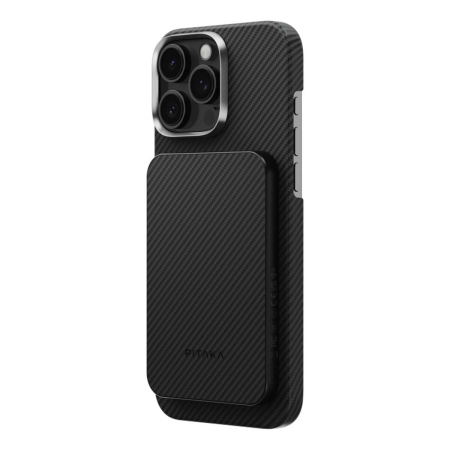 Внешний аккумулятор Pitaka Aramid Fiber Magnetic Power Bank black на 5000mAh, чёрный