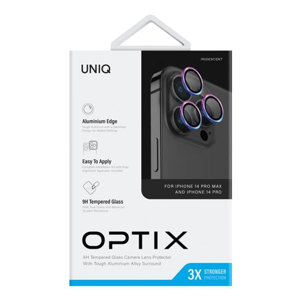 Стекло для камеры iPhone 14 Pro/14 Pro Max UNIQ OPTIX Camera Lens protector Aluminium (IP6.1P-6.7PM-LENSIRD) Прозрачное