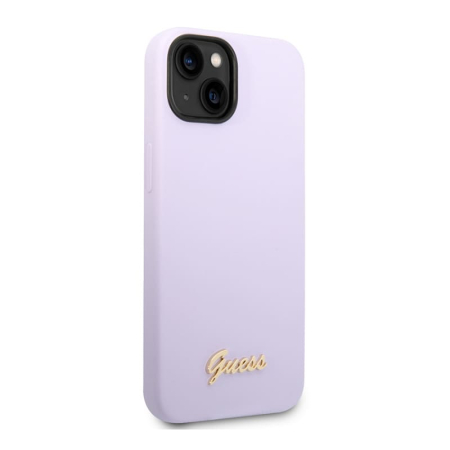 Чехол Guess для iPhone 14 CG Mobile Liquid silicone Gold metal logo Hard (GUHCP14SSLSMU) Сиреневый Чехол Guess для iPhone 14 CG Mobile Liquid silicone Gold metal logo Hard (GUHCP14SSLSMU) Сиреневый