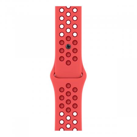 Apple Watch Nike SE (2022), 44 мм корпус из алюминия цвета «Starlight», ремешок Nike Sport Band размера S/M цвета «Bright Crimson/Gym Red» Apple Watch Nike SE (2022), 44 мм корпус из алюминия цвета «Starlight», ремешок Nike Sport Band размера S/M цвета «Bright Crimson/Gym Red»