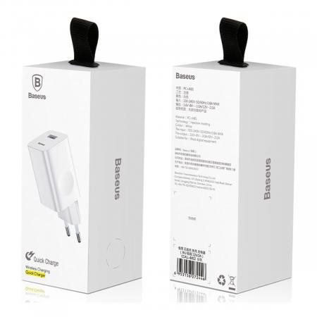 Зарядное устройство Fast Charger Baseus QC 3.0 USB-A 24 Вт (CCALL-BX02), белый