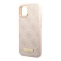 Чехол Guess для iPhone 13 с Magsafe PU 4G Plate metal logo Hard (GUHMP13MU4GPRP) Розовый