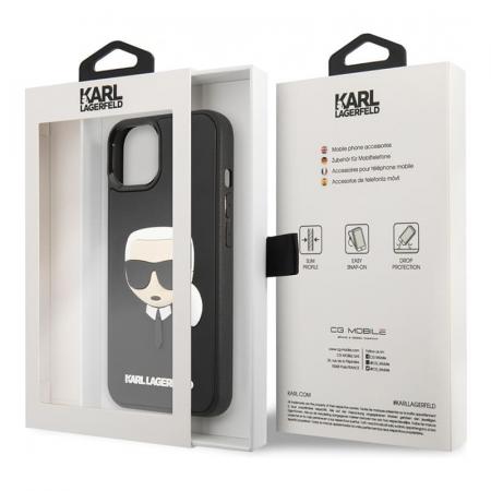 Чехол Karl Lagerfeld для iPhone 14 Plus 3D Rubber Karl's head Hard (KLHCP14MKH3DBK) Черный