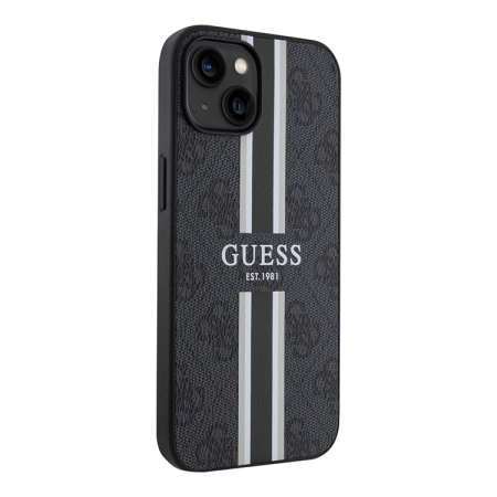 Чехол Guess для iPhone 13 с MagSafe PU 4G Stripes Hard (GUHMP13MP4RPSK) Черный