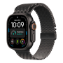 Apple Watch Ultra 4, 49 мм корпус из титана цвета «Black», ремешок Titanium Milanese Loop цвета «Black» размера S
