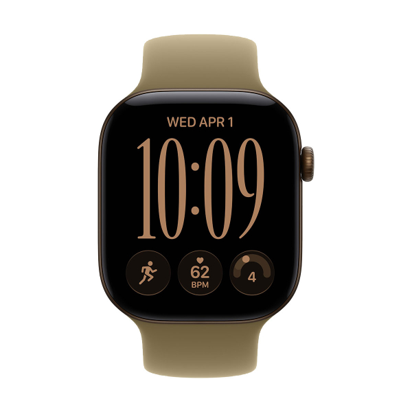 Apple Watch Series 12, 46 мм корпус из алюминия цвета «Dark Bronze», ремешок Sport Band размера S/M цвета «Olive»