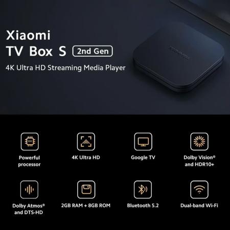 ТВ-приставка Xiaomi Mi TV Box S 2nd Gen 4K (MDZ-28-AA) Черный