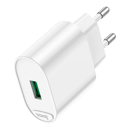 Зарядное устройство USB-A hoco. QC3.0 FAST 3A, 18 Вт (C109A), белый