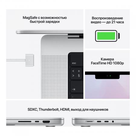 Apple MacBook Pro 16" (M1 Max 10C CPU, 32C GPU, 2021) 32/1Tb SSD (MK1H3) Silver, серебристый
