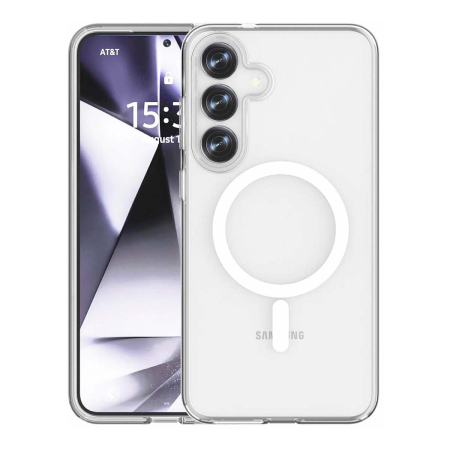 Чехол для Samsung S24 Plus/S25 Plus с силиконовым бампером MagSafe Прозрачный