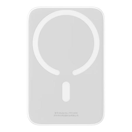 Внешний аккумулятор Baseus Magnetic Mini Wireless Fast Charge power bank с поддержкой беспроводной зарядки 6000mAh 20 Вт (PPCXM06A) Белый