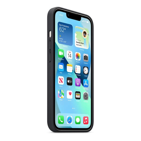 Чехол Leather Case MagSafe для Apple iPhone 13, кожа, «тёмная ночь»