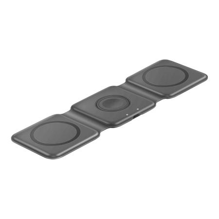 Беспроводное зарядное устройство EnergEA Bazic GoMag Trio magnetic wireless foldable 15W (GM-TRIO-GRY) Gray, серый