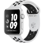 Apple Watch Nike+ Series 3 42 мм, корпус из серебристого алюминия, спортивный ремешок Nike цвета «чистая платина/черный»