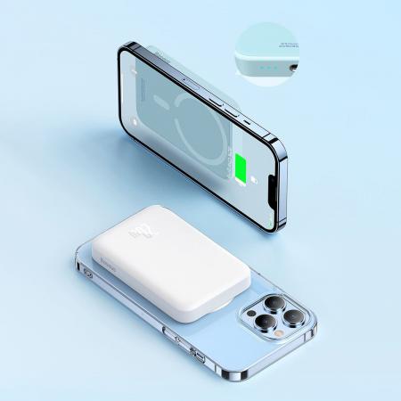 Внешний аккумулятор Baseus Magnetic Wireless Charging Power Bank 6000mAh 20W с MagSafe PPCXW06 (PPCX020002) Белый