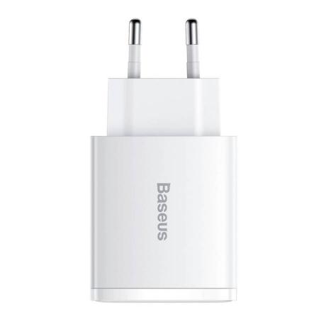 Зарядное устройство Baseus Compact Quick Charger 2 USB-A + USB Type-C 30 Вт EU (CCXJ-E02), белый