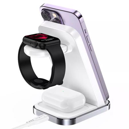 Беспроводное зарядное устройство AceFast Wireless Charger Desktop Holder 3в1 (E15) White, белый Беспроводное зарядное устройство AceFast Wireless Charger Desktop Holder 3в1 (E15) White, белый