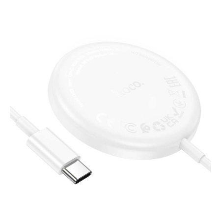 Беспроводное зарядное устройство hoco. Magnetic Wireless Fast Charger 15W (CW52 Enjoy) White, белый