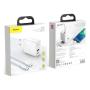Зарядное устройство USB Type-C с кабелем Baseus Quick Charge 30 Вт Speed Series разъем USB Type-C (TZCAFS-A02), белый