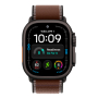 Apple Watch Ultra 4, 49 мм корпус из титана цвета «Black», ремешок Trail Loop цвета «Dark Umber» размера S/M