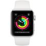 Apple Watch Series 3, 38 мм корпус из серебристого алюминия, спортивный ремешок белого цвета