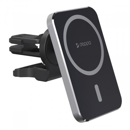 Автомобильный держатель Deppa Mage Safe Qi для iPhone, магнитный (55185) Черный
